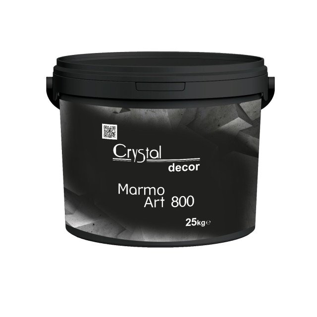 Декоративна штукатурка в сухій суміші на основі цементу Crystal Decor MarmoArt 800 для внутрішніх і зовнішніх робіт