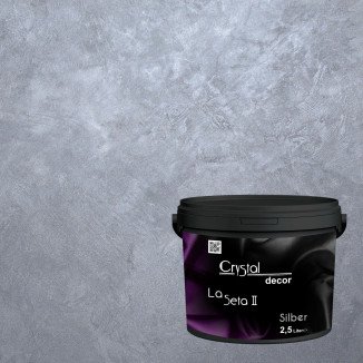 Декоративна шпаклівка з перламутровим відблиском (аналог Отточенто) Crystal Decor La Seta II (Silber)