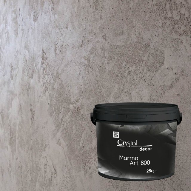 Декоративна штукатурка в сухій суміші на основі цементу Crystal Decor MarmoArt 800 для внутрішніх і зовнішніх робіт